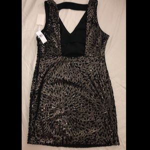 1. State Dresses - Black and gold sequin mini dress 1. State Dresses - Black and gold sequin mini dress